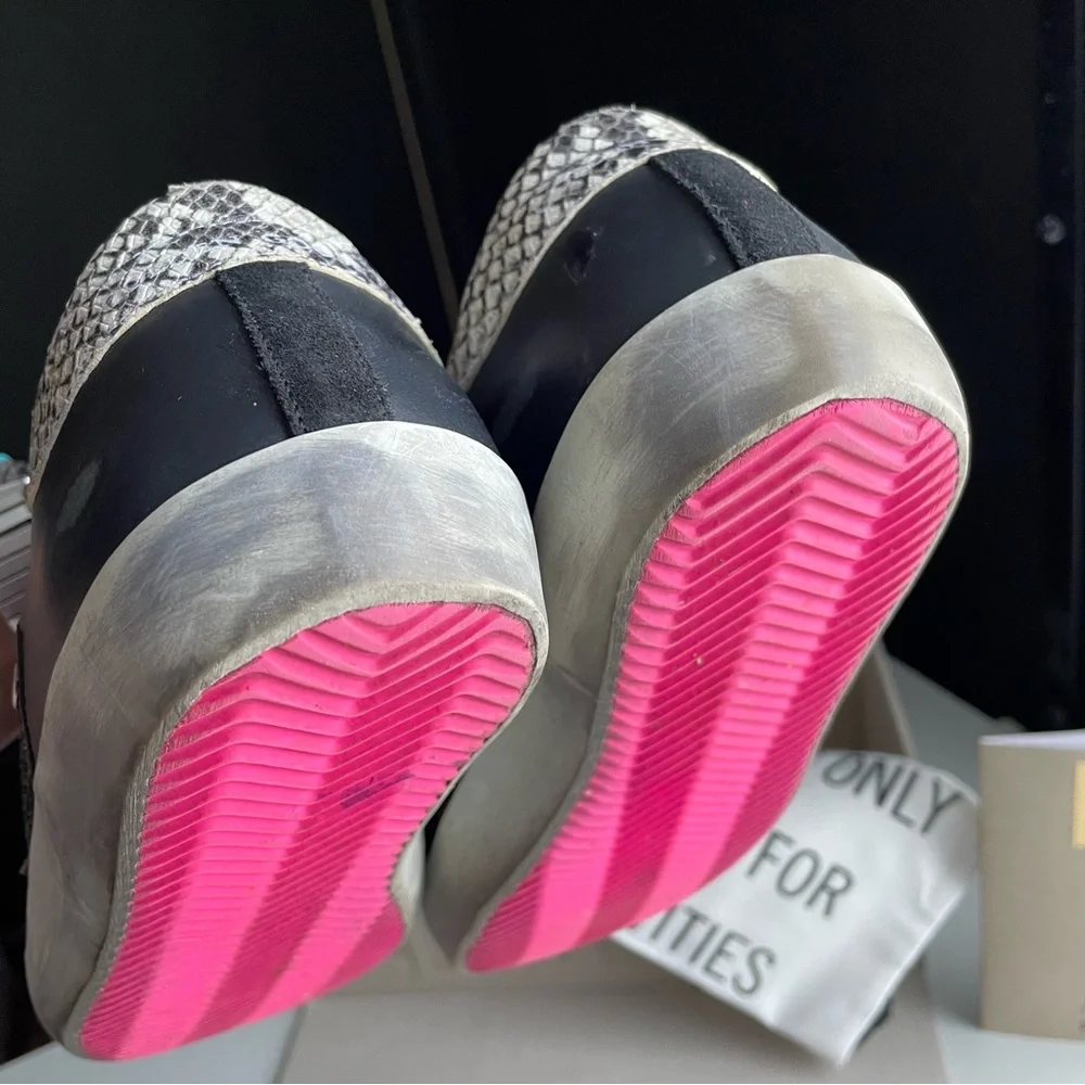 Golden Goose Super Star Python heel Glitter Pink soles sneakers signature shoes - Picture 14 of 16